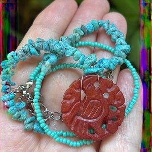 Vintage VJ Turquoise Necklace